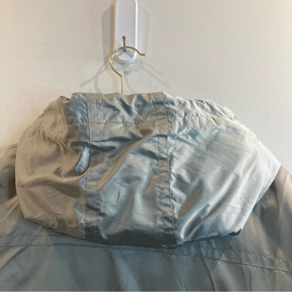 GAP Sz L Silver Quilted Cozy Drawstring Waist Many Pockets Puffer Coat Jacket - Picture 6 of 14